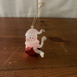 Vtg JINGLE BUDDIES Snowman Christmas Bell ORNAMENT by Roman 2002 DECEMBER